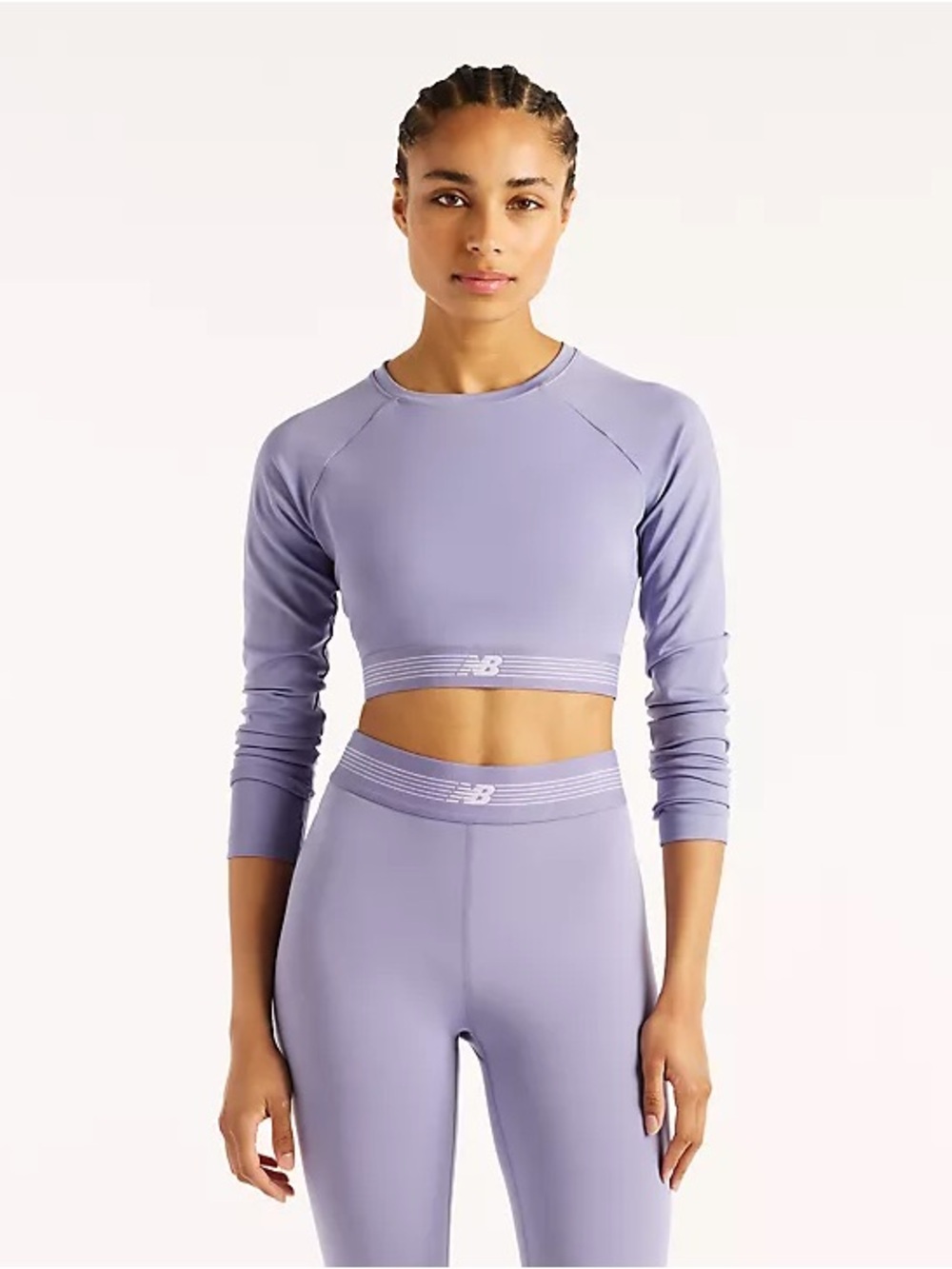New Balance Lavender Long-Sleeve Crop Top